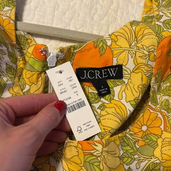 J.Crew Stefania Dress in Limone Scarf Print- Size 6- NWT - Picture 4 of 6